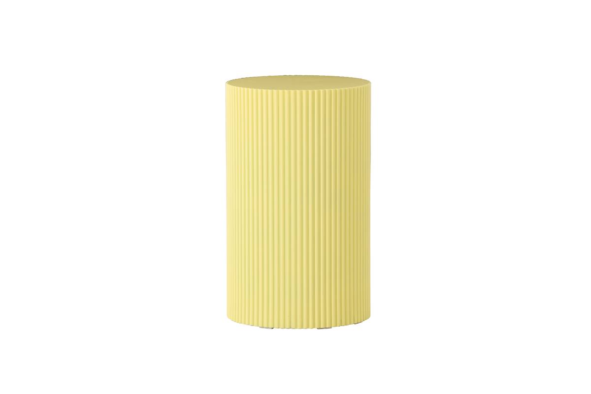 Luups - Sidebord/blomstersøjle i lysegul MDF, diameter 30,5 cm., produktbillede 2 af 5, Moderne designs hos HomeNordic