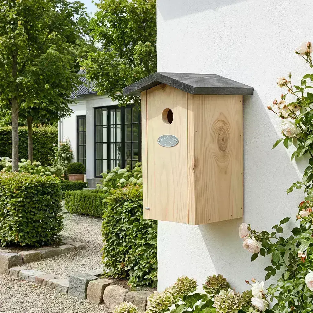 Fuglehus til blåmejse i FSC® fyrretræ – 17,2×14,2×H23,4 cm