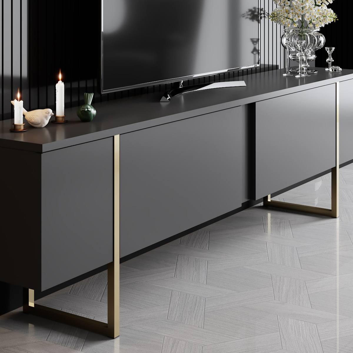 NORDVÄRK Luxe TV-bord, m. låger, produktbillede 3 af 6, TV-borde hos HomeNordic