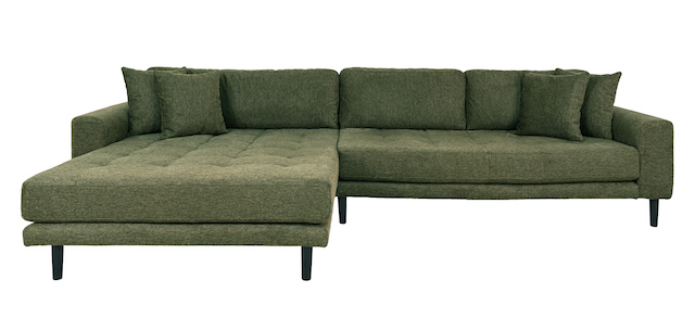 Riviera lounge sofa olivengrøn venstre vendt. Længde 290 cm, produktbillede 2 af 8, Sofaer hos HomeNordic