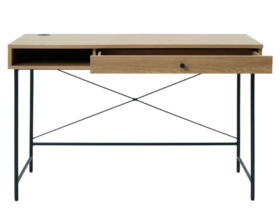 Pensacola Skrivebord, Melamin Egetræs-Look, 120x60x76 cm, produktbillede 11 af 16, Skriveborde hos HomeNordic