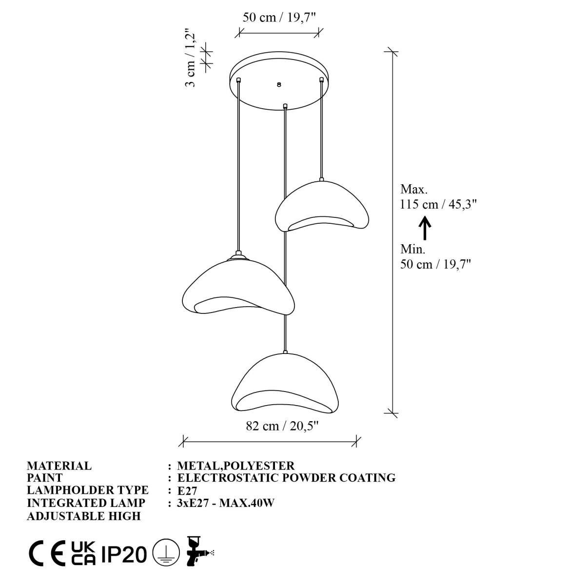 NORDVÄRK Luna-Set-T-Nua loftlampe, produktbillede 2 af 6, Loftlamper hos HomeNordic