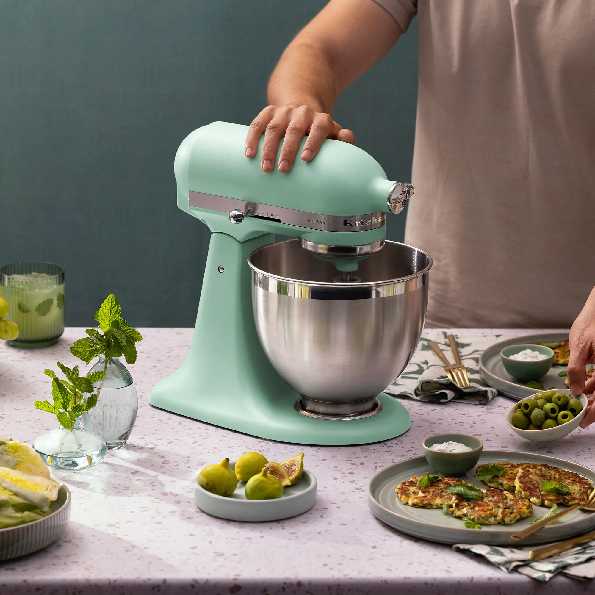 KitchenAid Artisan 5KSM195PSESD Røremaskine 2026 4,7 liter, spearmint, produktbillede 6 af 6, Røremaskiner hos HomeNordic