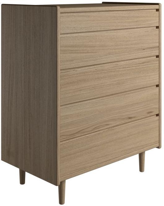 Krone 80 cm bred kommode med 5 skuffer i olieret egefiner, Kommoder hos HomeNordic