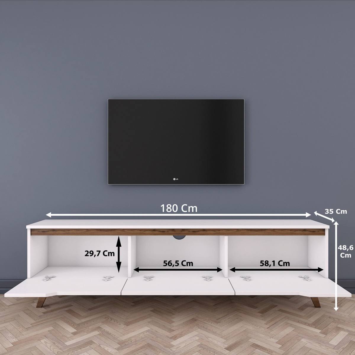 NORDVÄRK D1 TV-bord, m. 3 låger, produktbillede 11 af 11, TV-borde hos HomeNordic