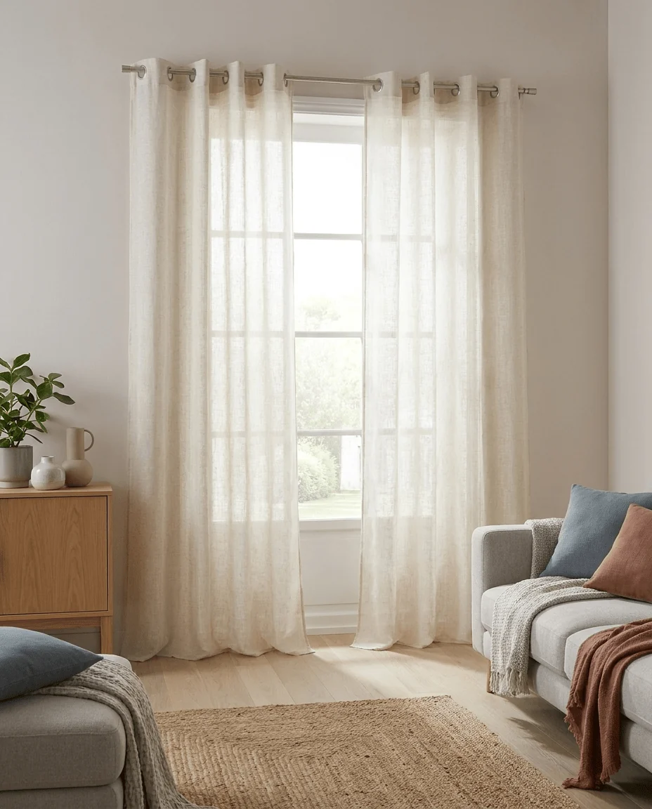 ALLA – Let gardin i hørblanding, Beige, produktbillede 4 af 6, Gardiner hos HomeNordic