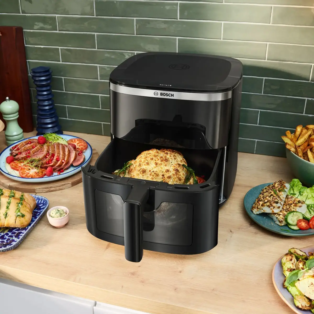 Serie 6 airfryer 7,2 liter, sort, produktbillede 5 af 8, Airfryers hos HomeNordic