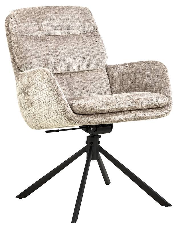 Spisebordsstol med armlæn, vippe funktion og drejefunktion, beige, produktbillede 3 af 11, Spisebordsstole hos HomeNordic