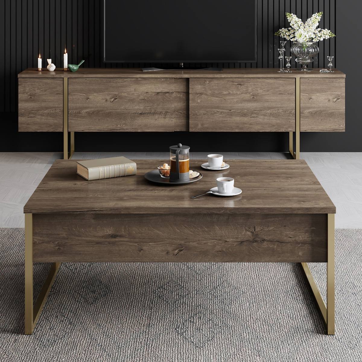 NORDVÄRK Luxe TV-bord, m. låger, produktbillede 4 af 6, TV-borde hos HomeNordic