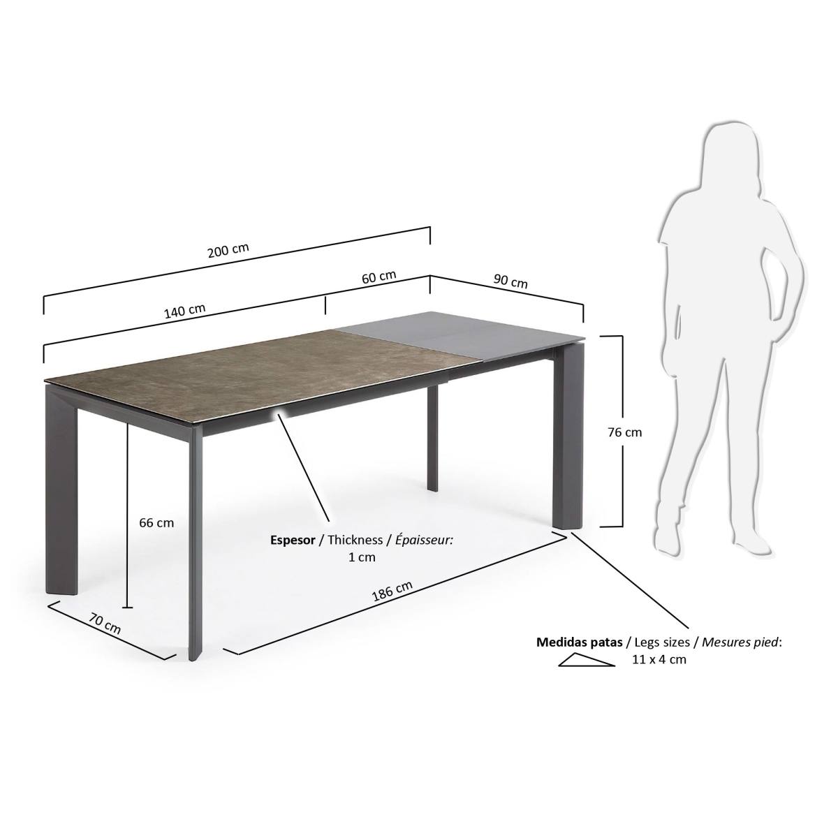 KAVE HOME Axis spisebord, m. butterflybordplade, produktbillede 2 af 6, Spiseborde hos HomeNordic