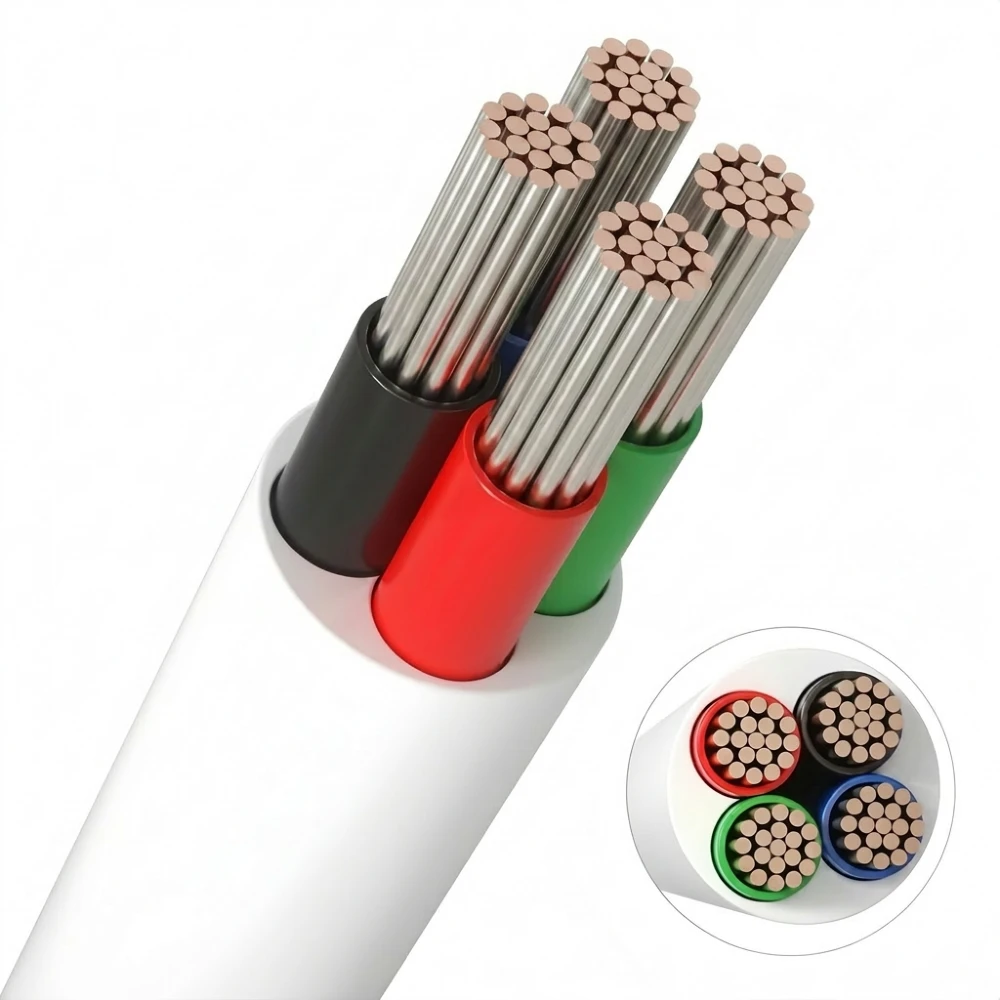 10m RGB kabel, hvid rund, LED-strips hos HomeNordic