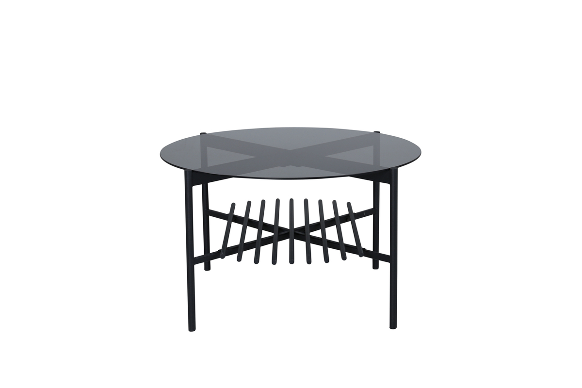 Bodia - Sofabord i røgfarvet glas og sort metal, produktbillede 7 af 9, Moderne designs hos HomeNordic