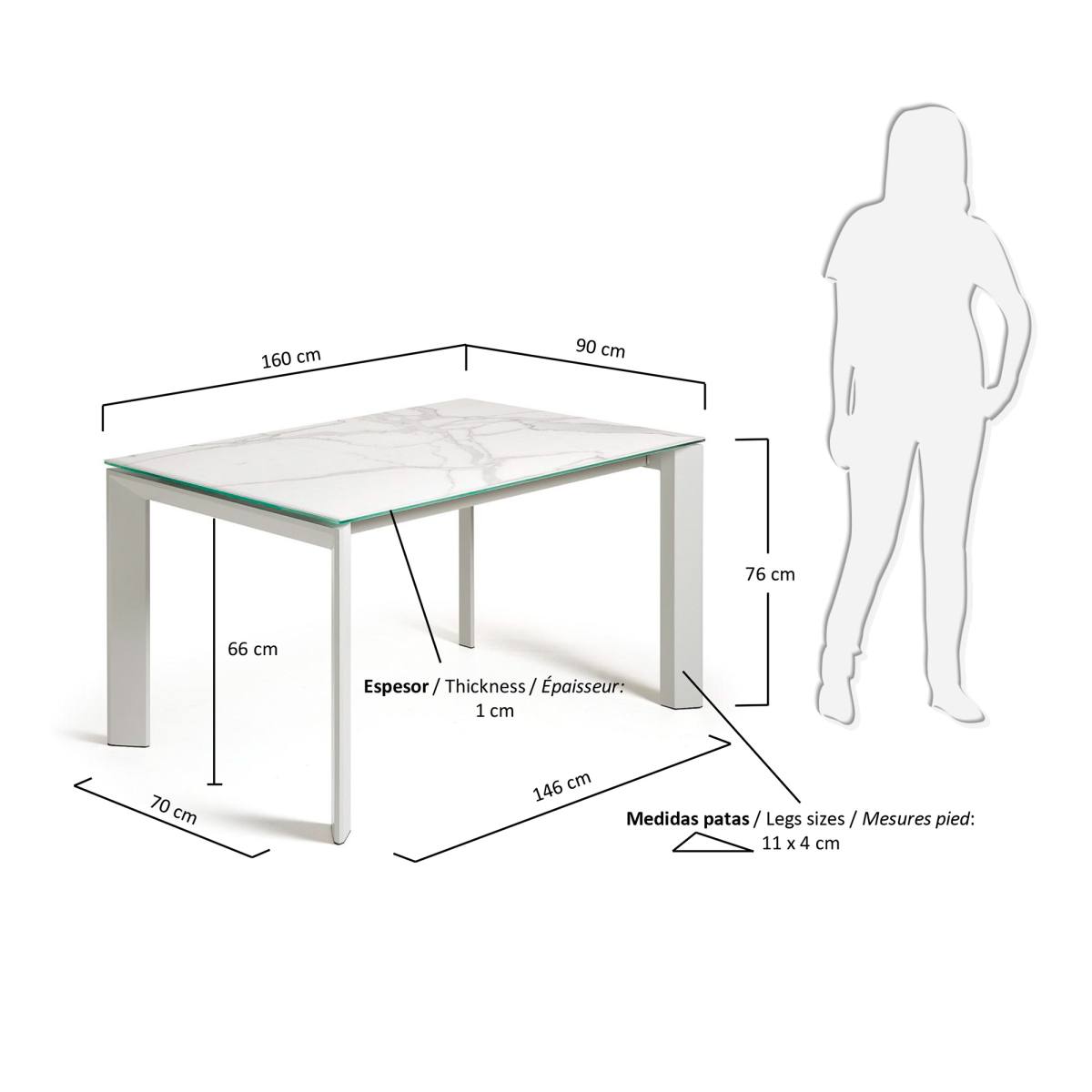 KAVE HOME Axis spisebord, m. butterflybordplade, produktbillede 2 af 4, Spiseborde hos HomeNordic