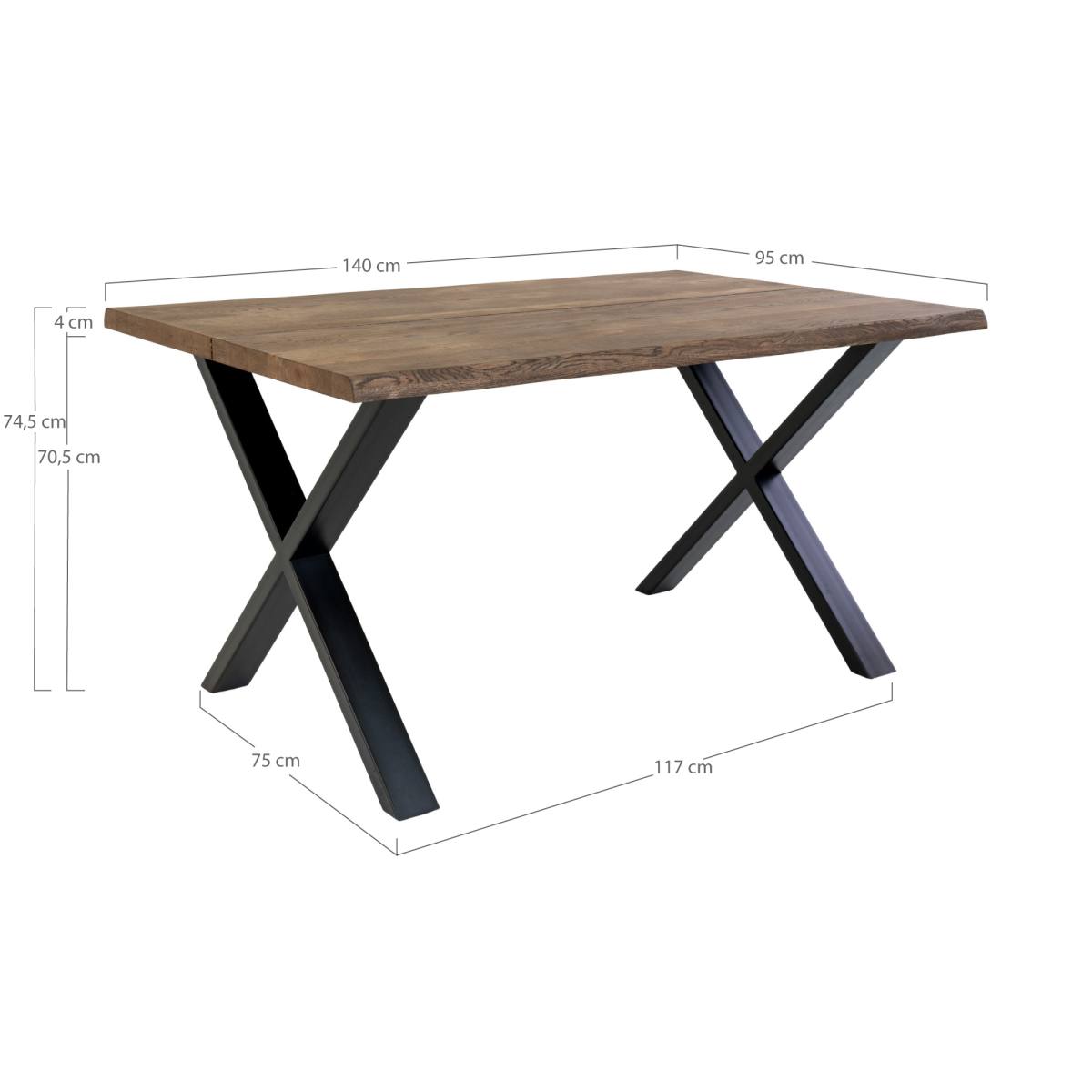 HOUSE NORDIC TOULON SPISEBORD SMOK OILERET M/BØLGET KANT, produktbillede 5 af 5, Spiseborde hos HomeNordic