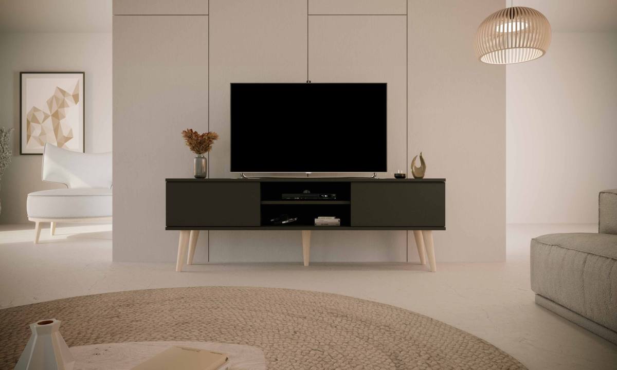 KOCOT RTV Toronto TV-bord, m. 2 låger og 1 hylde, produktbillede 5 af 7, TV-borde hos HomeNordic