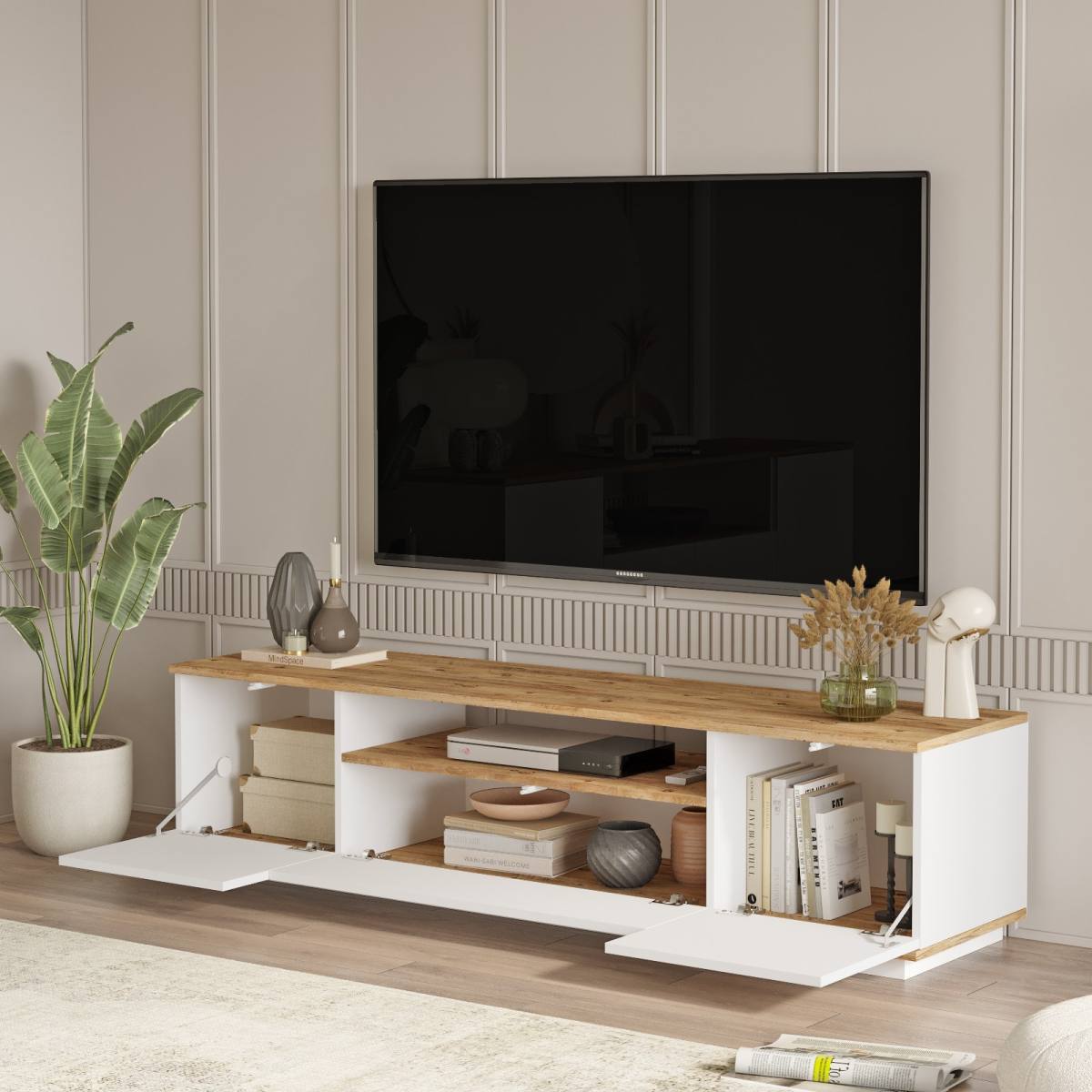 NORDVÄRK FR7 TV-bord, m. 3 låger og 1 hylde, produktbillede 11 af 12, TV-borde hos HomeNordic