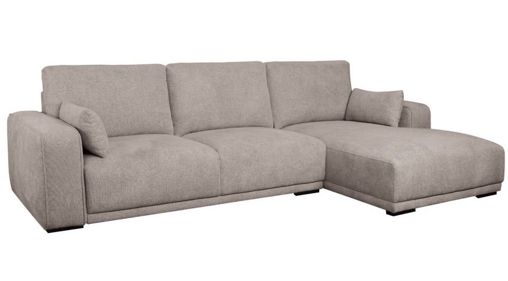 Santa Monica sofa med chaiselong til højre i sandfarvet møbelstof, Sofaer hos HomeNordic