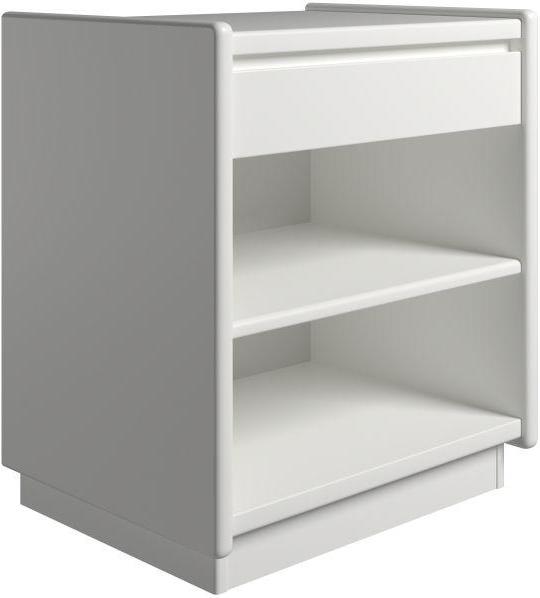 Krone hvidlakeret sengebord 50 cm bred med 1 skuffe og 1 hylde, Sengeborde hos HomeNordic