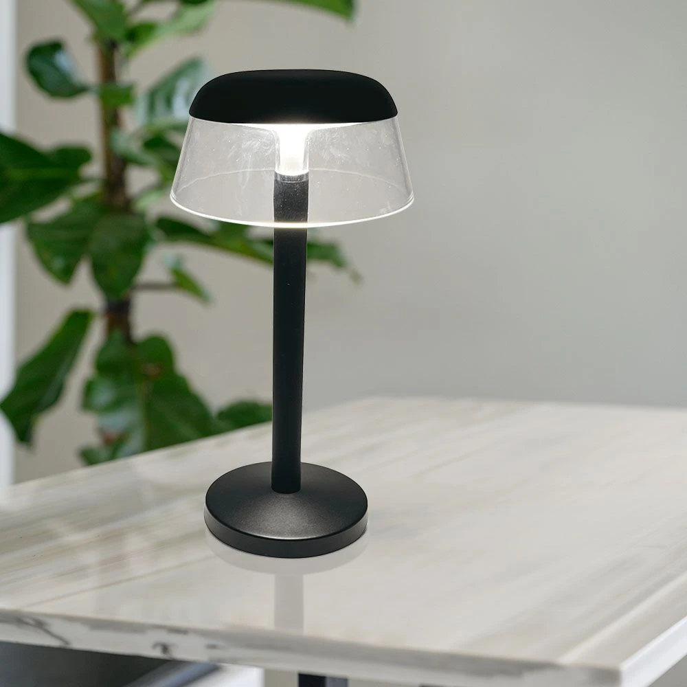 3W LED genopladelig bordlampe, sort, Bordlamper hos HomeNordic