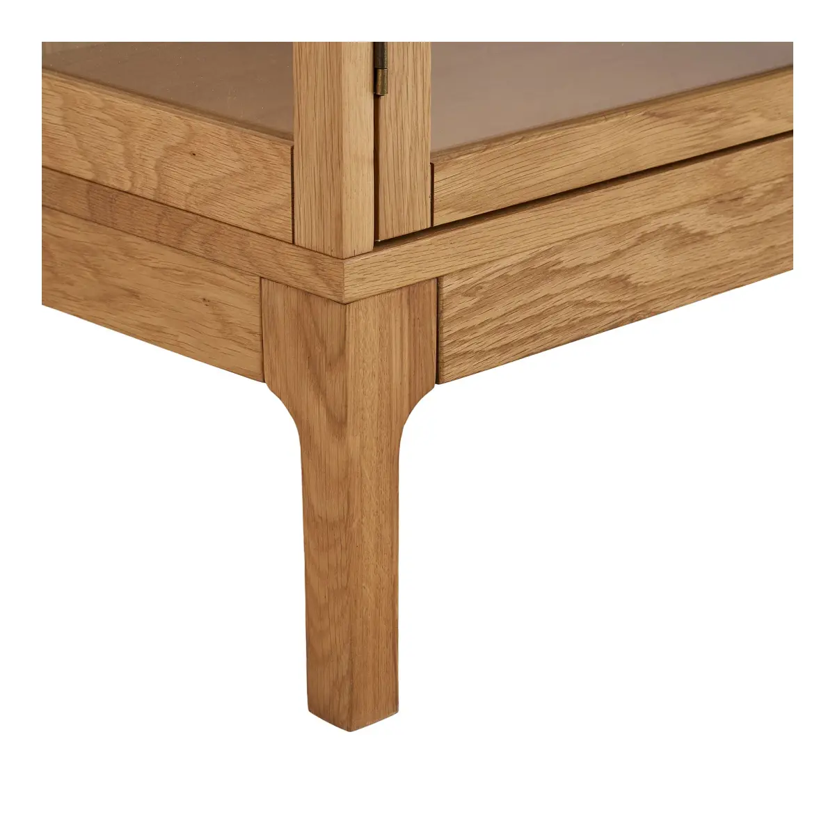 Zamora Vitrineskab - Vitrineskab, 2 Glaslåger, 2 Hylder, Eg/Egefiner/Hærdet Glas, Natur 40X90X126 Cm – billede 6