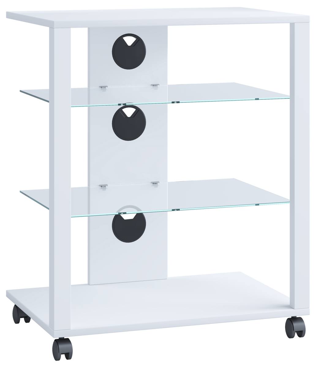 VCM NORDIC Folas Hi-fi og TV-bord, m. 2 glashylder og hjul, TV-borde hos HomeNordic