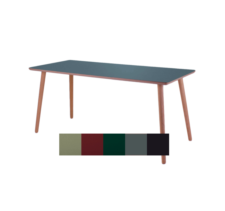 Linoleum skrivebord, med lys kant, flere varianter, Skriveborde hos HomeNordic