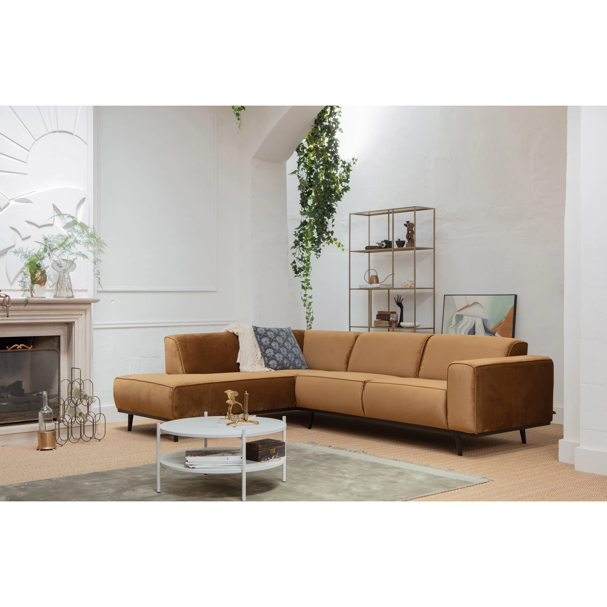 Statement Hjørnesofa Venstrevendt Velour, produktbillede 2 af 5, Sofaer hos HomeNordic