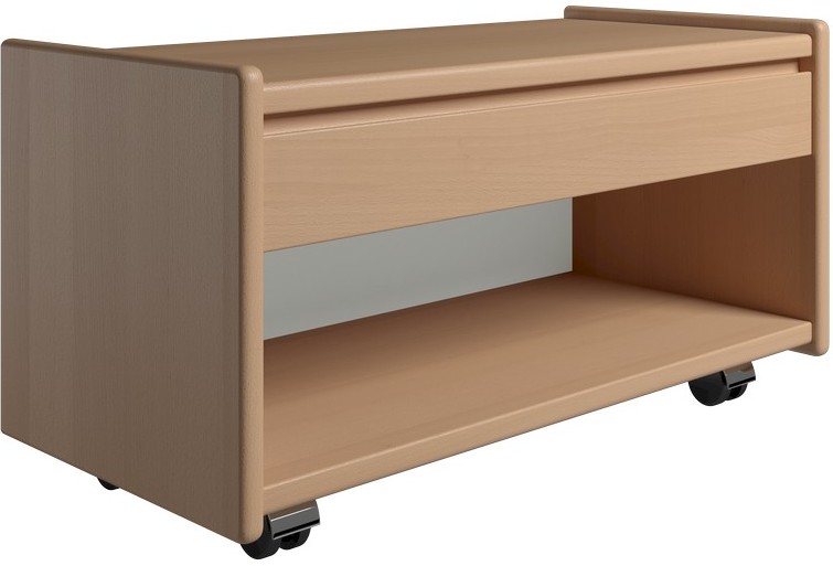 Krone sengebord i bøgefiner 80 cm bred med 1 skuffe og 1 rum, Sengeborde hos HomeNordic