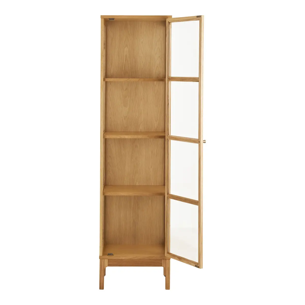 Zamora Vitrineskab - Vitrineskab, 1 Glaslåge, Eg/Egefiner/Hærdet Glas, Natur 47X40X180 Cm – billede 3