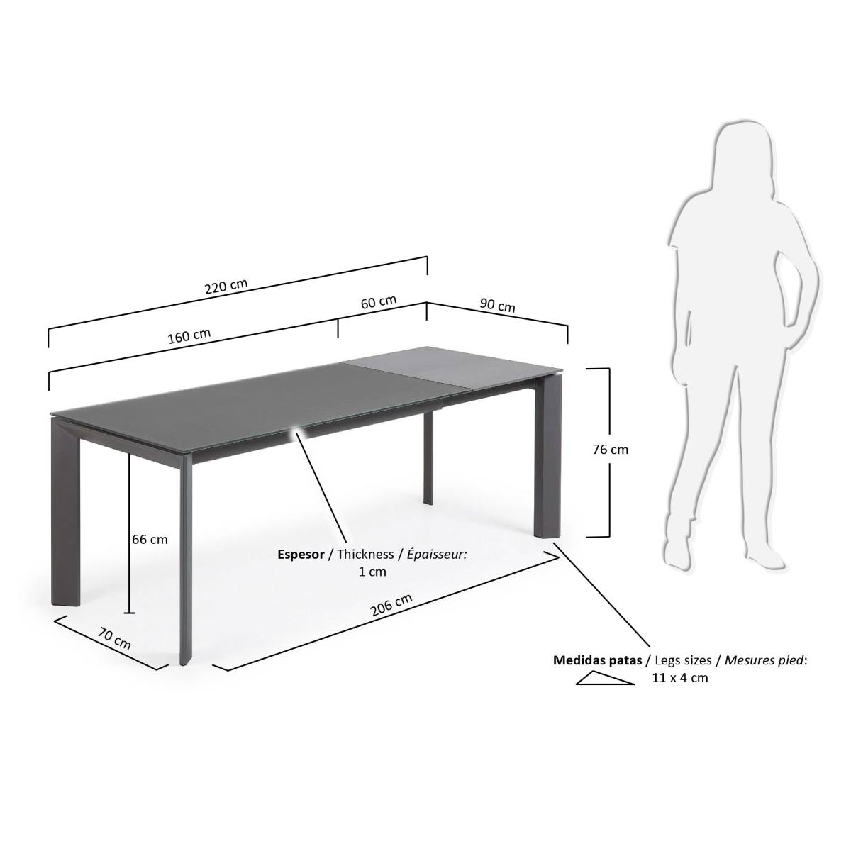 KAVE HOME Axis spisebord, m. butterflybordplade, produktbillede 2 af 6, Spiseborde hos HomeNordic