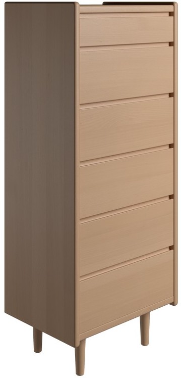 Krone kommode 50 cm bred med 6 skuffer i bøgefiner, Kommoder hos HomeNordic
