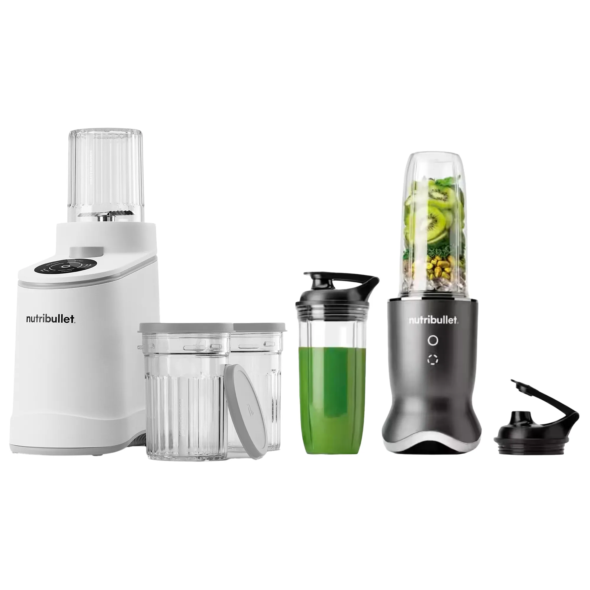 Chill NBD0503W ismaskine & Ultra NB1206DG personlig blender, hvid/grå, Blendere hos HomeNordic