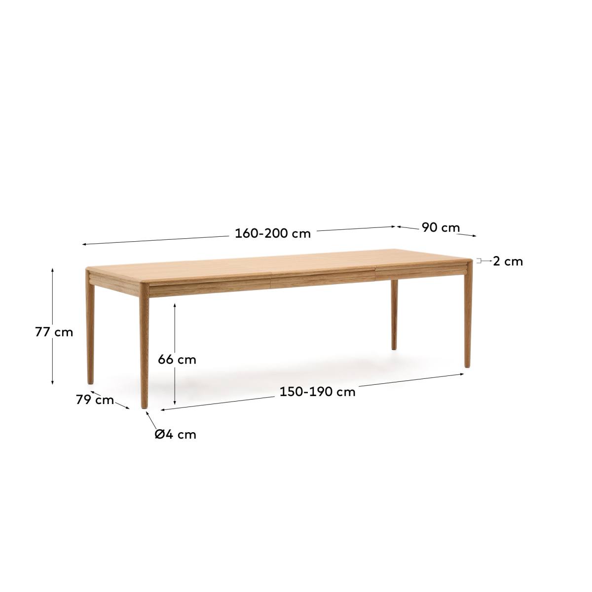 KAVE HOME Lenon spisebord, m. butterflybordplade, produktbillede 2 af 11, Spiseborde hos HomeNordic