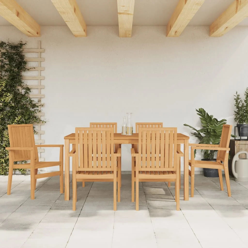 Stabelbare Havestole 56,5x57,5x91 Cm Massivt Teaktræ, produktbillede 9 af 10, Havestole i teaktræ hos HomeNordic