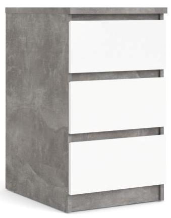 Nibe 40 cm smal kommode i beton look med 3 skuffer., Kommoder hos HomeNordic