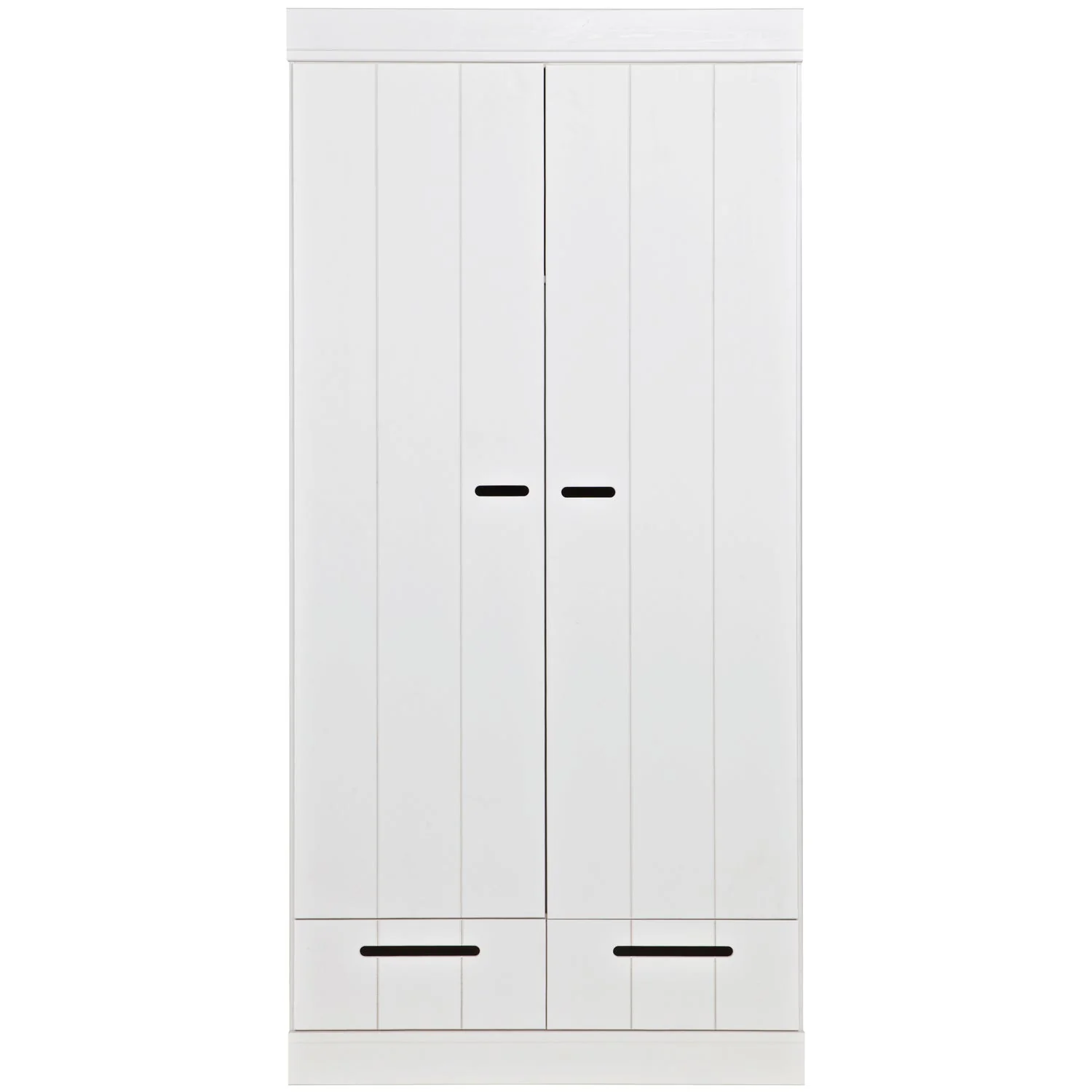 WOOOD - Connect 2-Dørs Skab Skuffer Skydedøre Hvid FSC 195x94x53 cm, produktbillede 3 af 5, Garderobeskabe hos HomeNordic