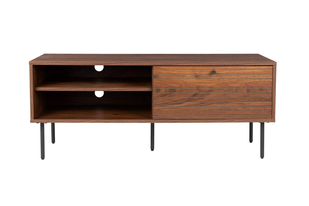 WHITE LABEL LIVING Stripes Lav TV-bord, m. 1 låge og 2 hylder, produktbillede 3 af 9, TV-borde hos HomeNordic