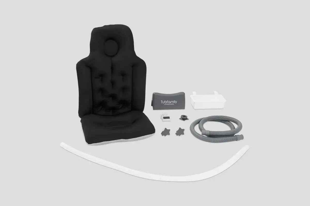 Tubfamily - Special edition foldebadekar til voksne med låg, digital termometer og fodmassage - 150cm/Grå XL. Bonus tilbehør medfølger. Værdi kr. 795,-. – billede 4