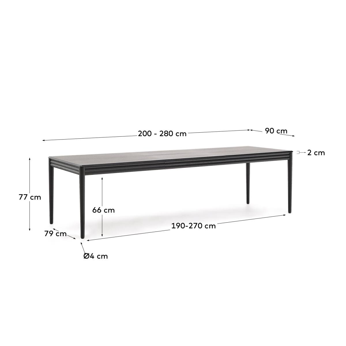 KAVE HOME Lenon spisebord, m. butterflybordplade, produktbillede 2 af 6, Spiseborde hos HomeNordic