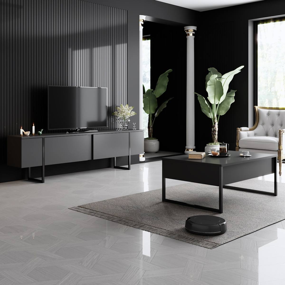 NORDVÄRK Luxe TV-bord, m. låger, produktbillede 6 af 7, TV-borde hos HomeNordic