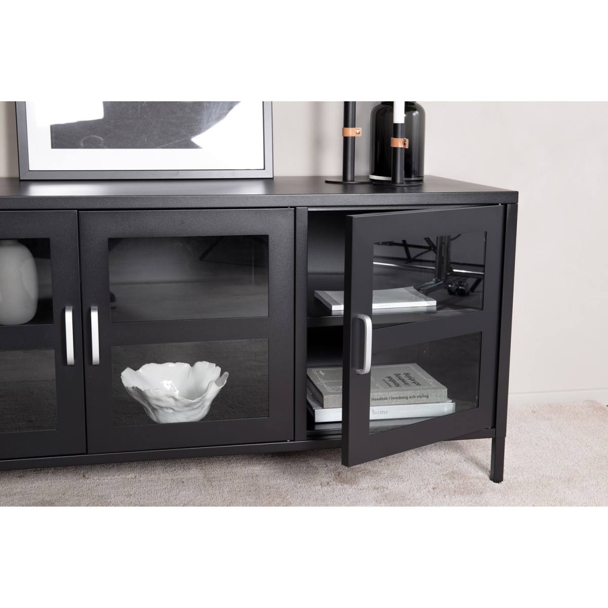 VENTURE DESIGN Acero TV-bord/skænk, m. 3 låger og 2 hylder, produktbillede 2 af 9, TV-borde hos HomeNordic