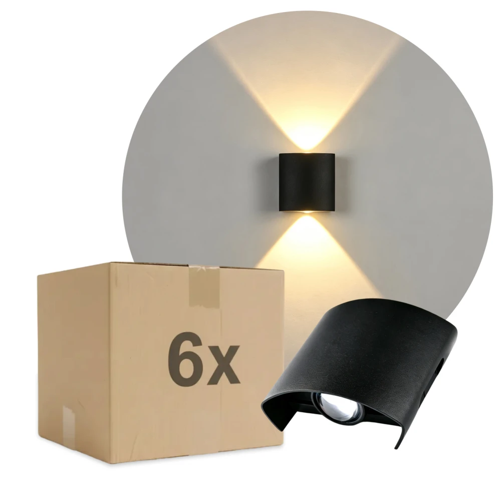 6 stk. 2W CURVE væglampe, Væglamper hos HomeNordic