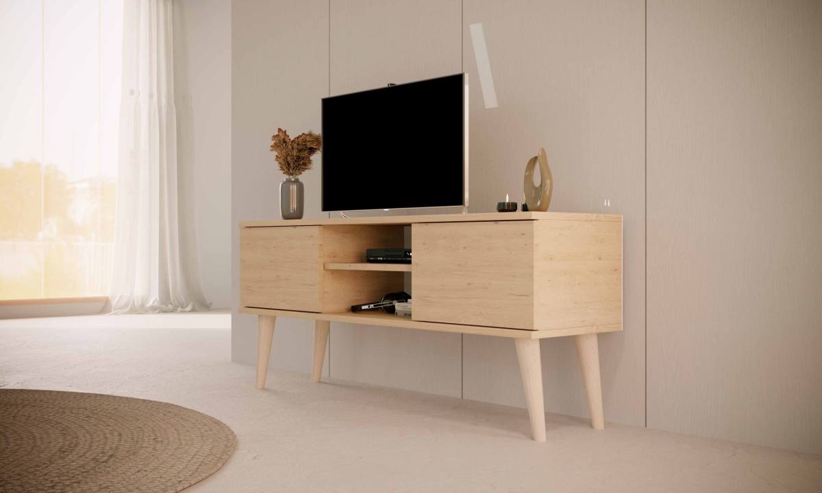 KOCOT RTV Toronto TV-bord, m. 2 låger og 1 hylde, produktbillede 4 af 6, TV-borde hos HomeNordic