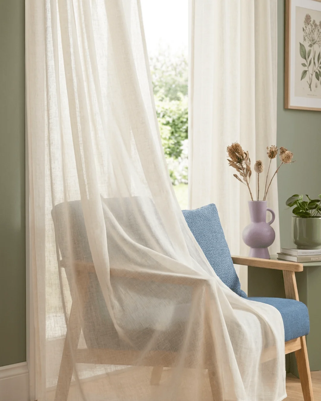 PETRA – Tyndt wavegardin, Creme, Gardiner hos HomeNordic
