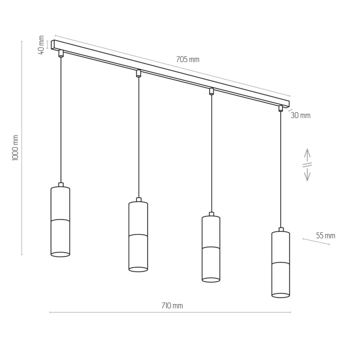 TK Elit loftlampe, m. 4 skærme, produktbillede 2 af 4, Loftlamper hos HomeNordic