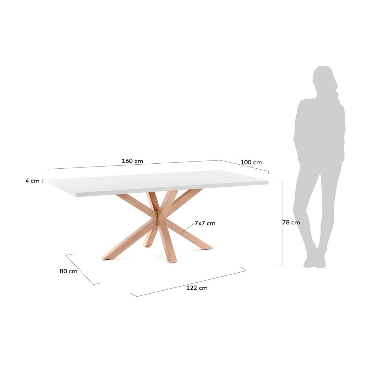 KAVE HOME rektangulær Arya spisebord, produktbillede 2 af 4, Spiseborde hos HomeNordic