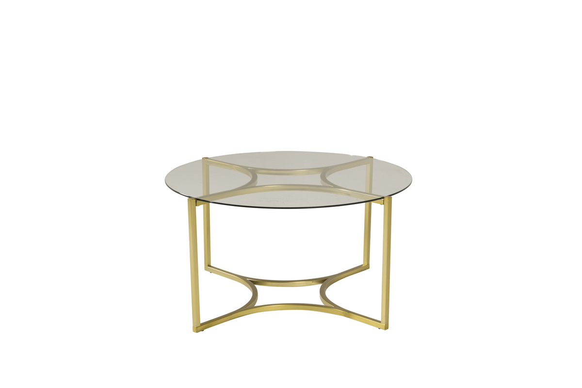 Kyros - Sofabord i guldfarvet metal og glas, produktbillede 2 af 7, Moderne designs hos HomeNordic