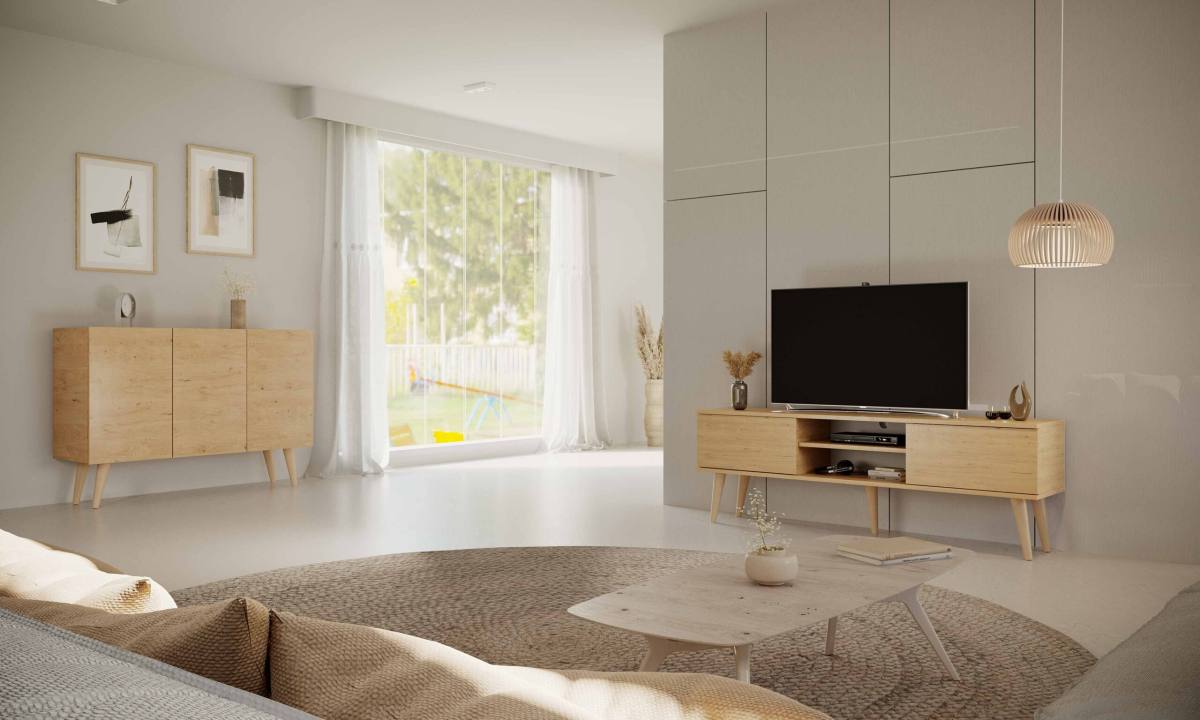KOCOT RTV Toronto TV-bord, m. 2 låger og 1 hylde, produktbillede 7 af 7, TV-borde hos HomeNordic