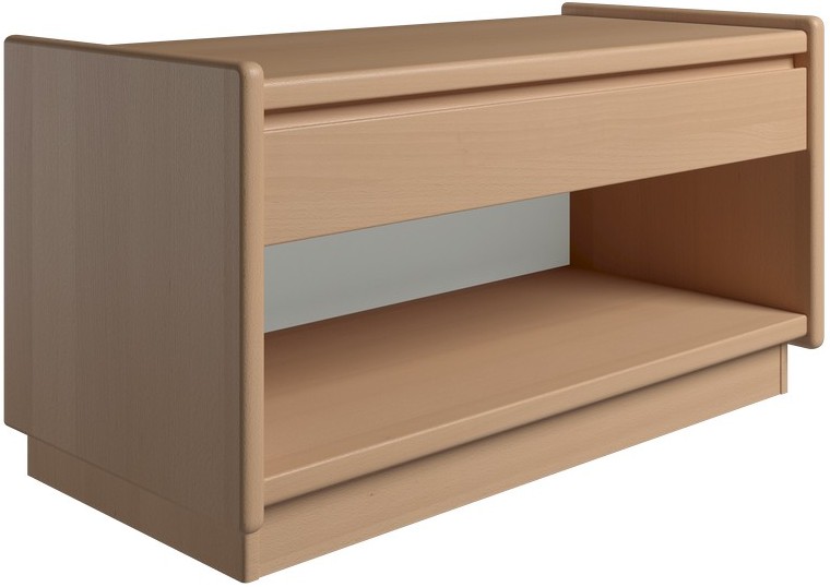 Krone sengebord i bøgefiner 80 cm bred med 1 skuffe og 1 rum, Sengeborde hos HomeNordic