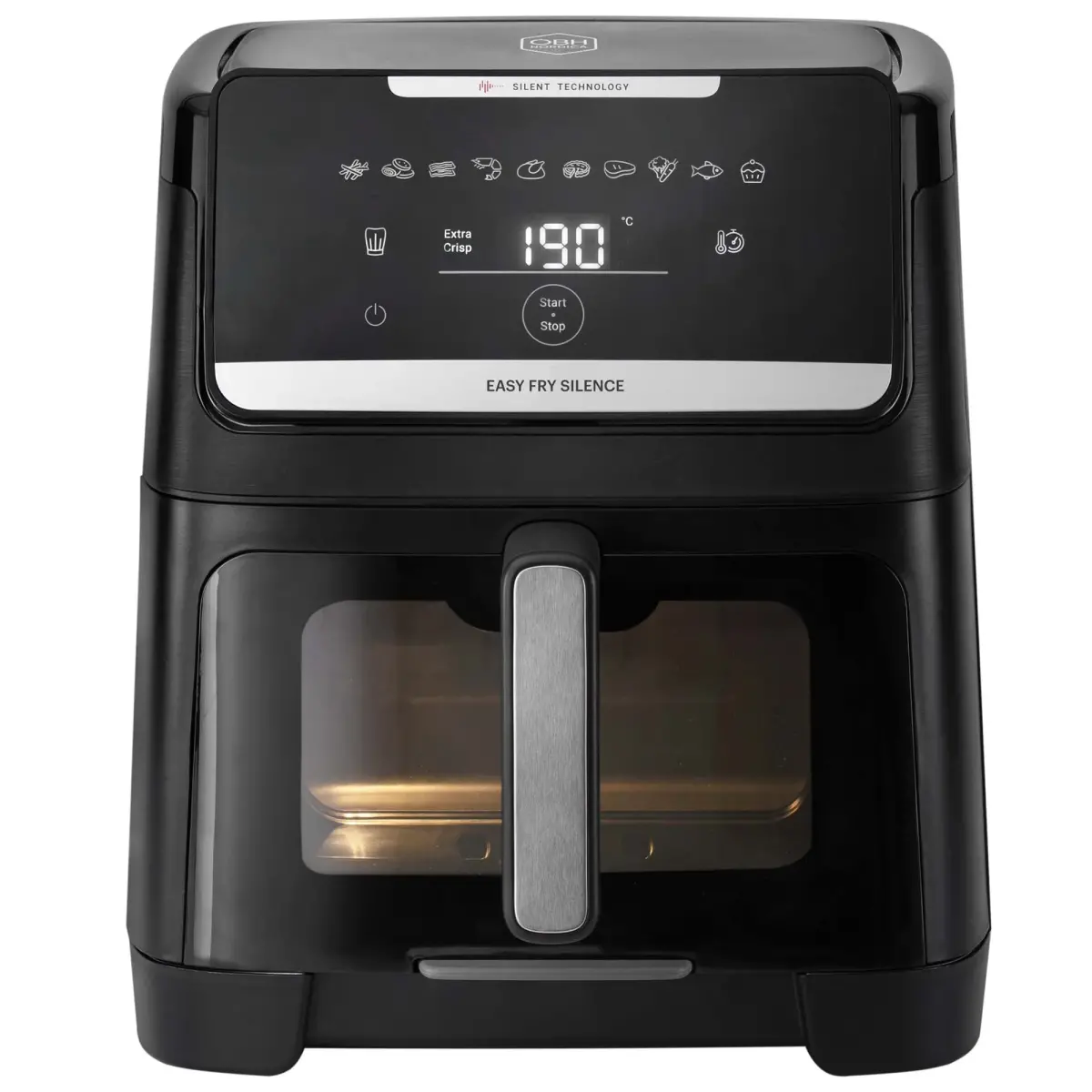 OBH Nordica Easy Fry Silence Vision airfryer 7 liter, sort, Airfryers hos HomeNordic